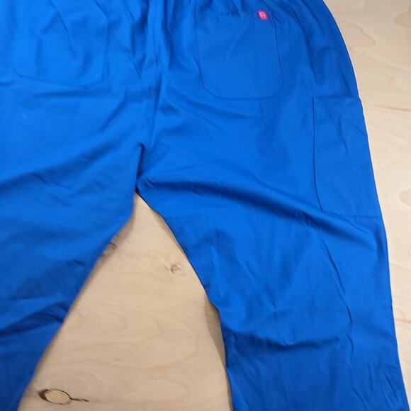 Red Panda Unisex Straight Leg Elastic Waist Drawstring Scrub Pant Royal Blue 3XL - Picture 8 of 10